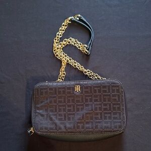 Tommy Hilfiger Black Bag with Gold Chain